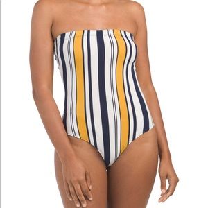 Stripe tube top bodysuit